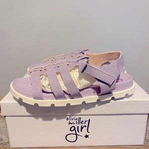 Olivia Miller Girl’s Sandals Lilac Purple Velcro Sandals Size 13 Size 1 NEW